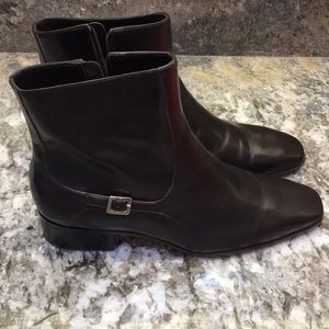 Dark drown booties size 8 1/2 wide